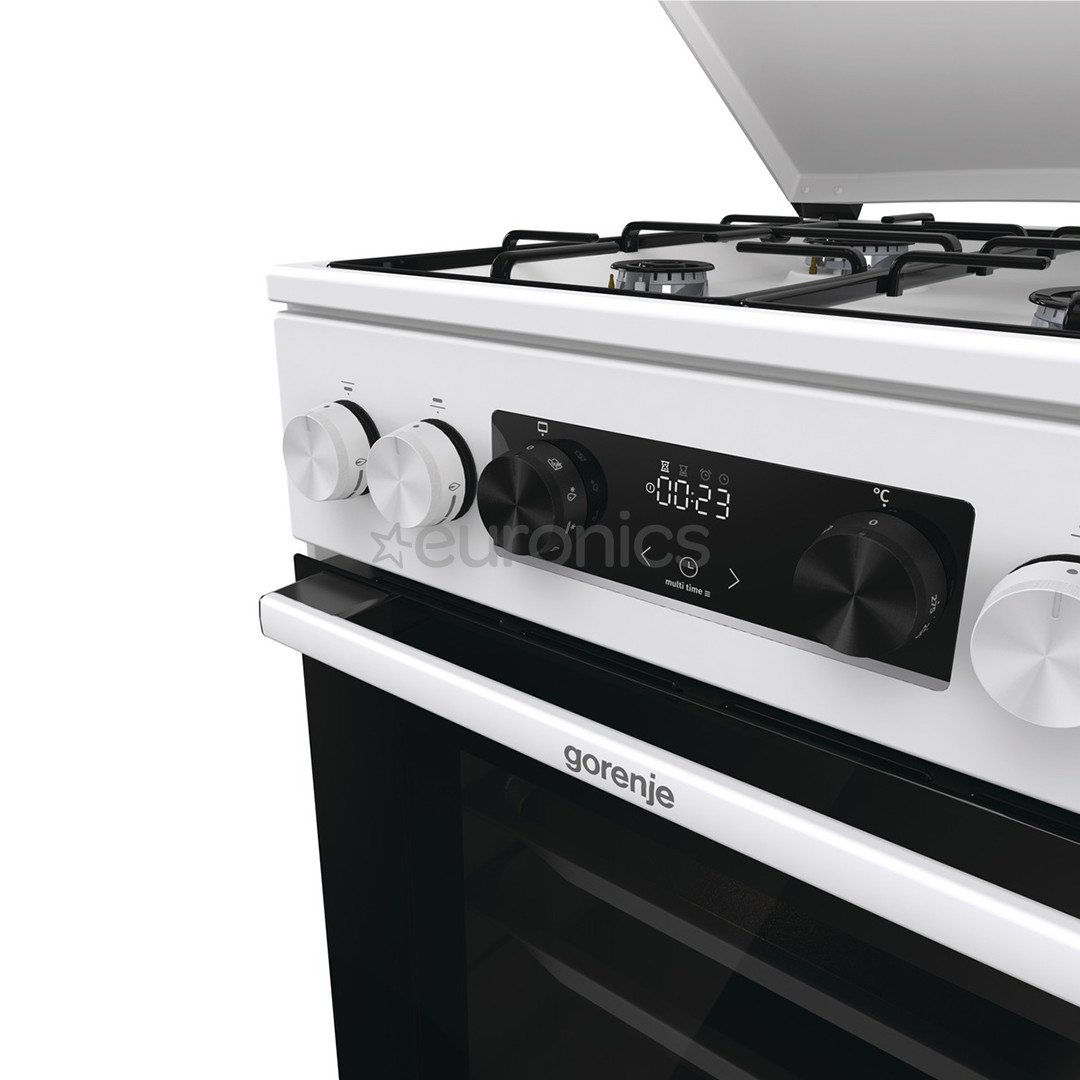 Gorenje, 62 L, width 50 cm, white - Gas cooker with electric oven