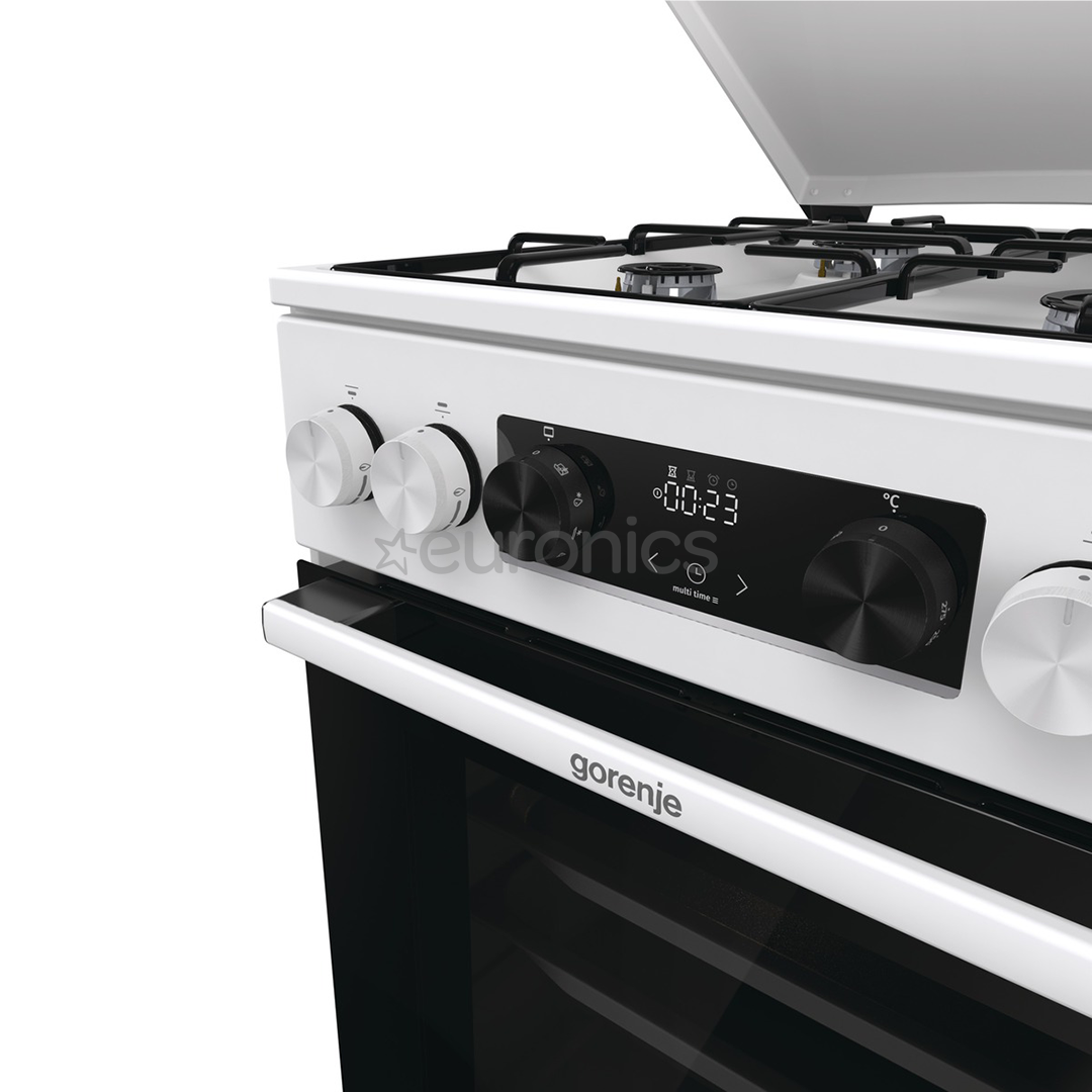 Gorenje, 62 л, ширина 50 см, белый - Газовая плита с электрической духовкой