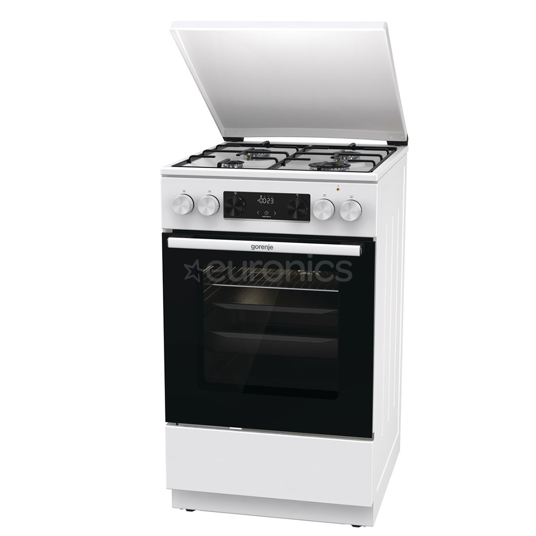 Gorenje, 62 L, width 50 cm, white - Gas cooker with electric oven