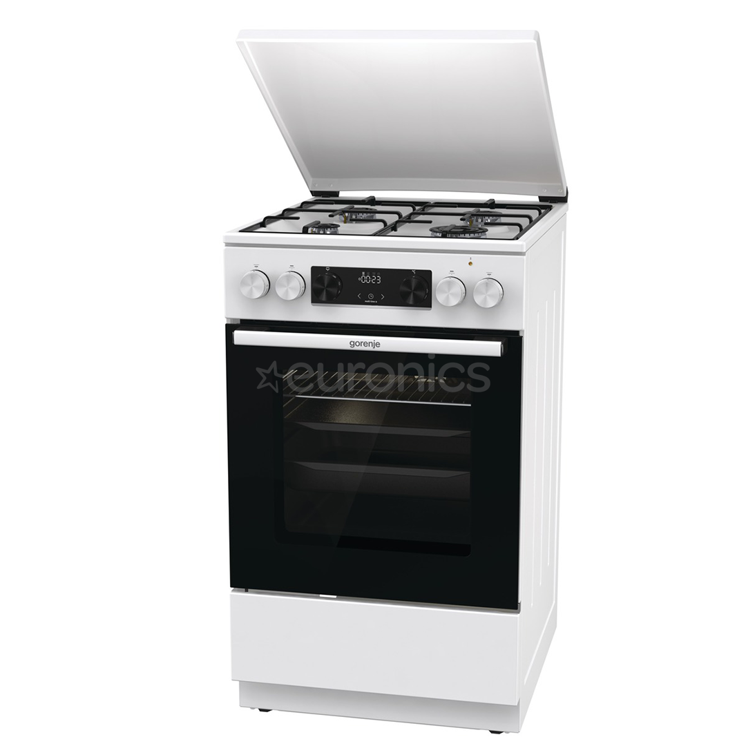 Gorenje, 62 л, ширина 50 см, белый - Газовая плита с электрической духовкой