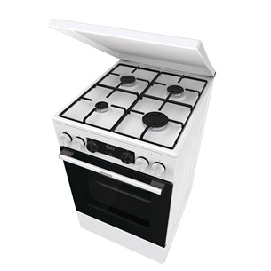 Gorenje, 62 L, width 50 cm, white - Gas cooker with electric oven
