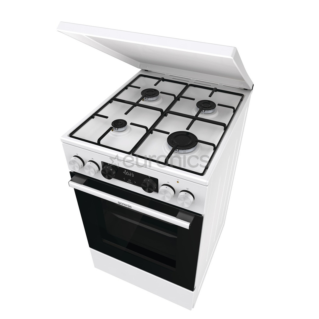 Gorenje, 62 L, width 50 cm, white - Gas cooker with electric oven