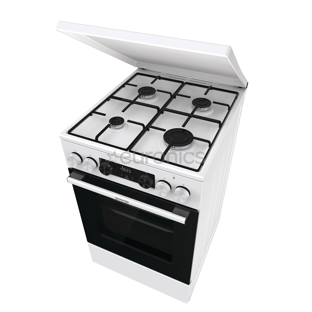 Gorenje, 62 л, ширина 50 см, белый - Газовая плита с электрической духовкой
