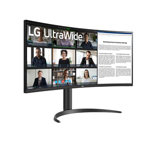 LG WR55QC UltraWide, 34'', QHD, LED VA, 100 Hz, USB-C, nõgus, must - Monitor