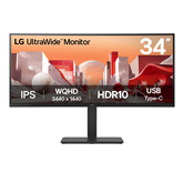 LG BA75QE UltraWide, 34'', WQHD, USB-C, nõgus, must - Monitor