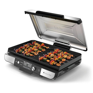 Ninja Sizzle Pro XL Grill & Flat Plate, серебристый/черный - Электрический гриль GX101EU