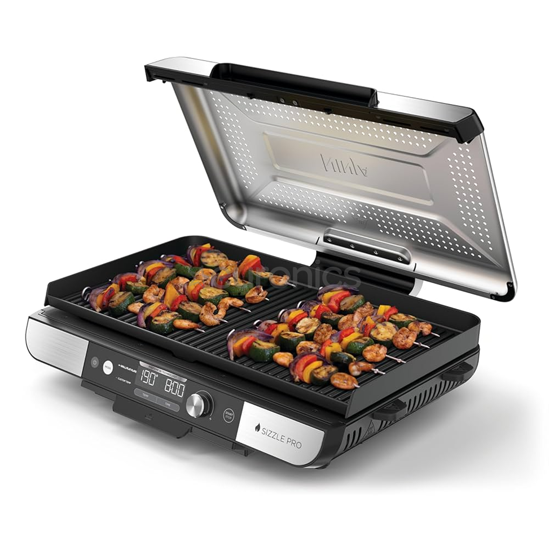 Ninja Sizzle Pro XL Grill & Flat Plate, серебристый/черный - Электрический гриль