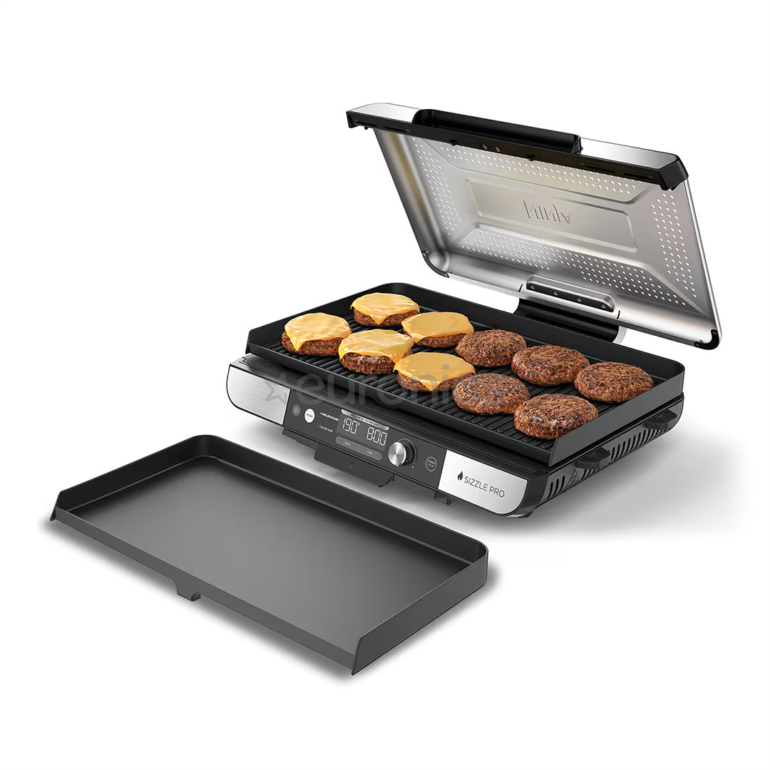 Ninja Sizzle Pro XL Grill & Flat Plate, hõbedane/must - Lauagrill