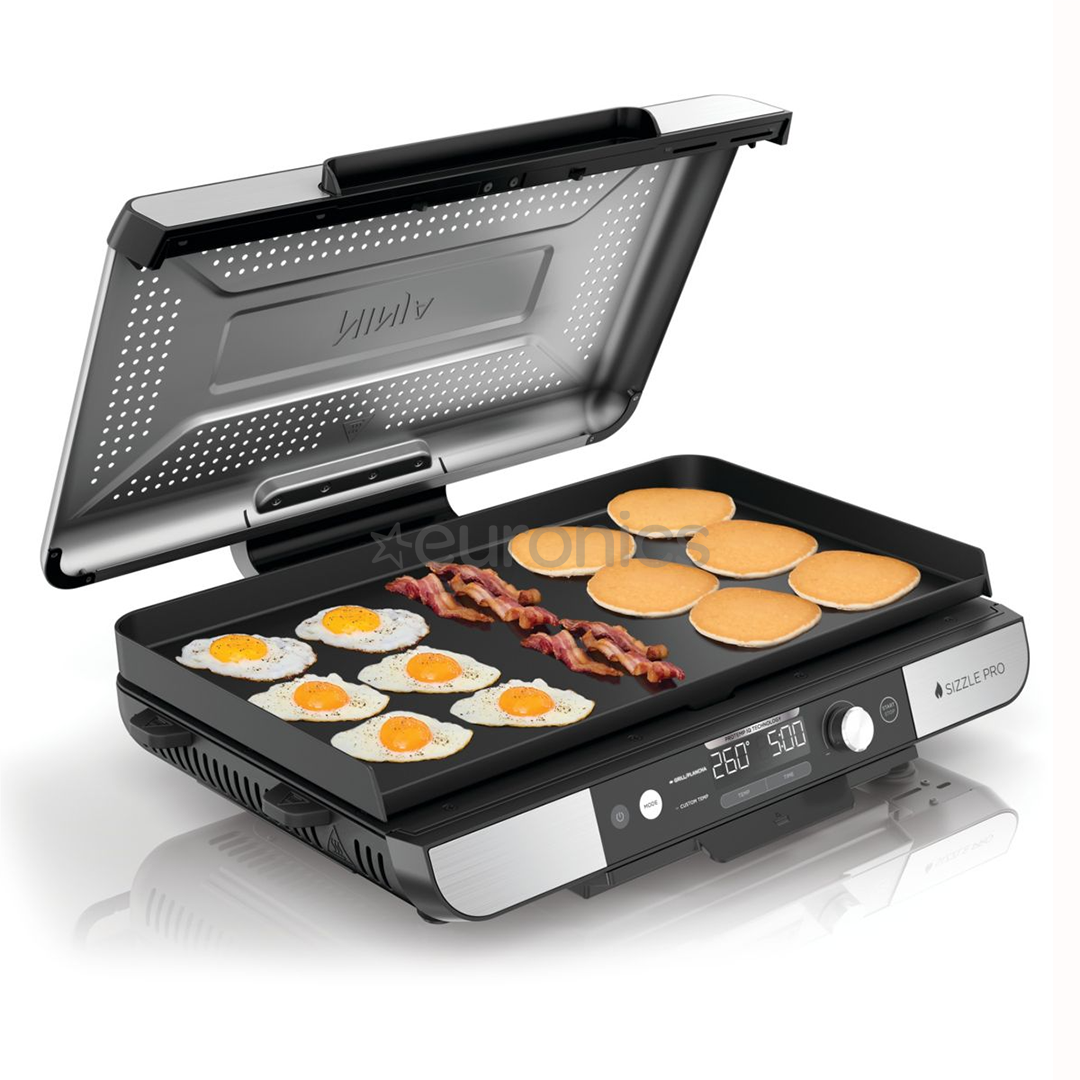 Ninja Sizzle Pro XL Grill & Flat Plate, серебристый/черный - Электрический гриль