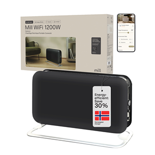 Mill, WiFi, 1200 Вт, черный - Конвектор