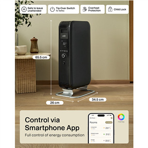 Mill Gentle Air WiFi, 1500 W, black - Oil heater