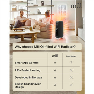 Mill Gentle Air WiFi, 1500 W, black - Oil heater