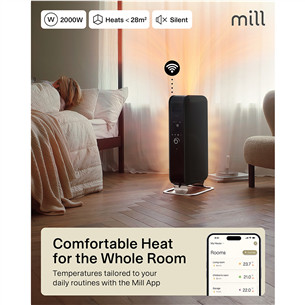 Mill Gentle Air WiFi, 2000 W, black - Oil filled radiator