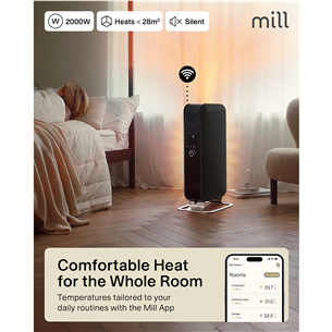 Mill Gentle Air WiFi, 2000 Вт, черный - Масляный радиатор