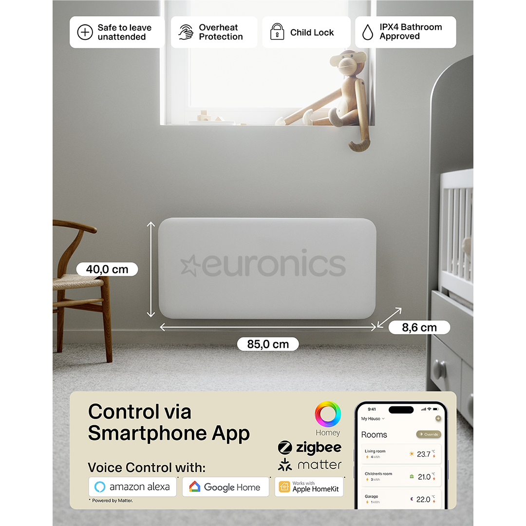Mill Gen 4, Wi-Fi, 1000 Вт, белый - Электрический радиатор