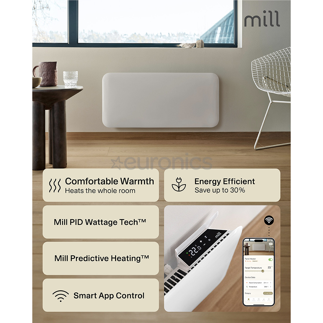 Mill Gen 4, Wi-Fi, 1300 W, white - Electric radiator