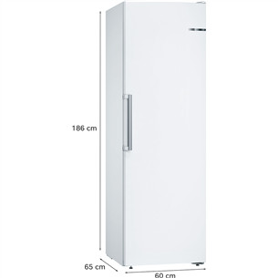 Bosch, Series 4, NoFrost, 242 L, height 186 cm, white - Freezer