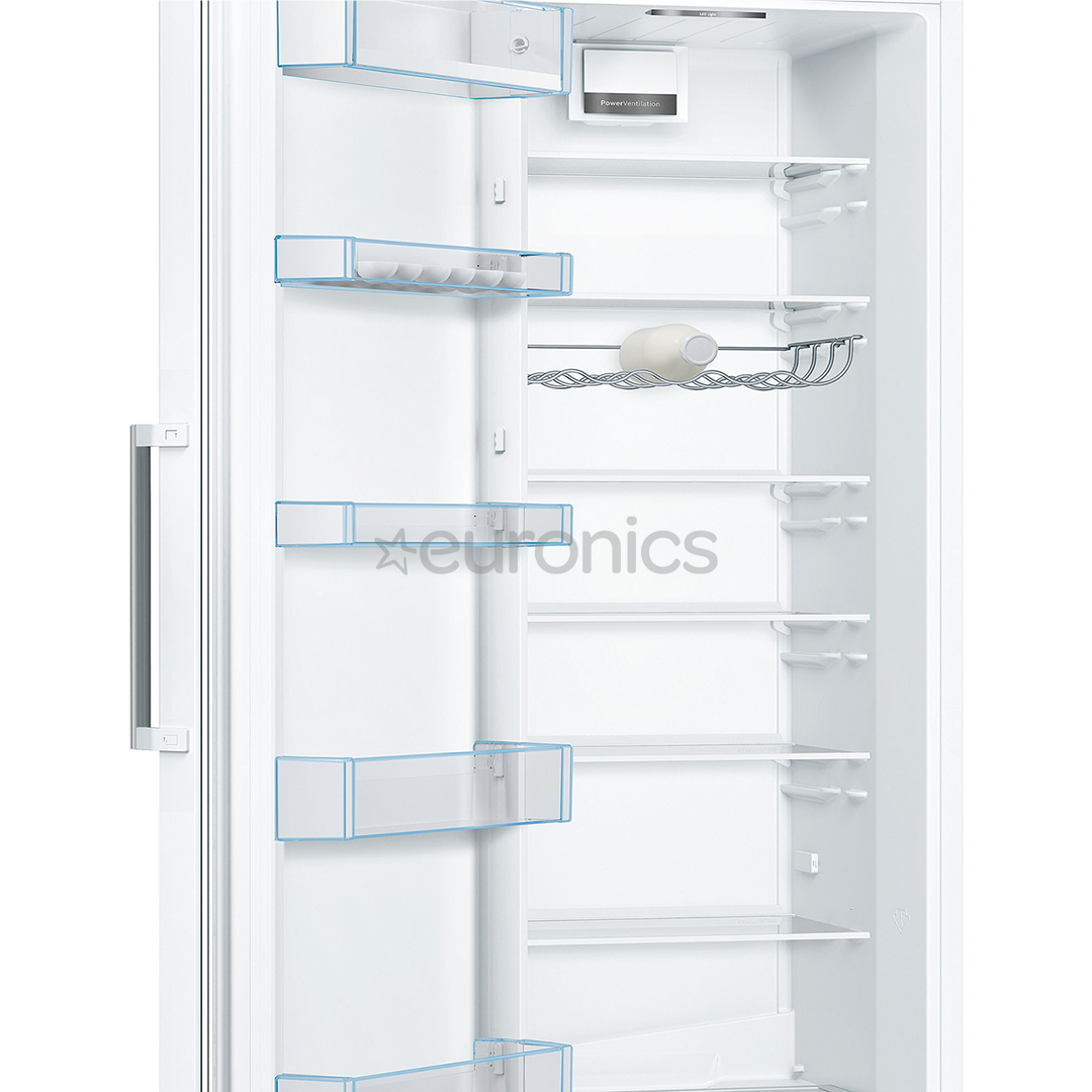 Bosch, Series 4, 346 L, height 186 cm, white - Cooler