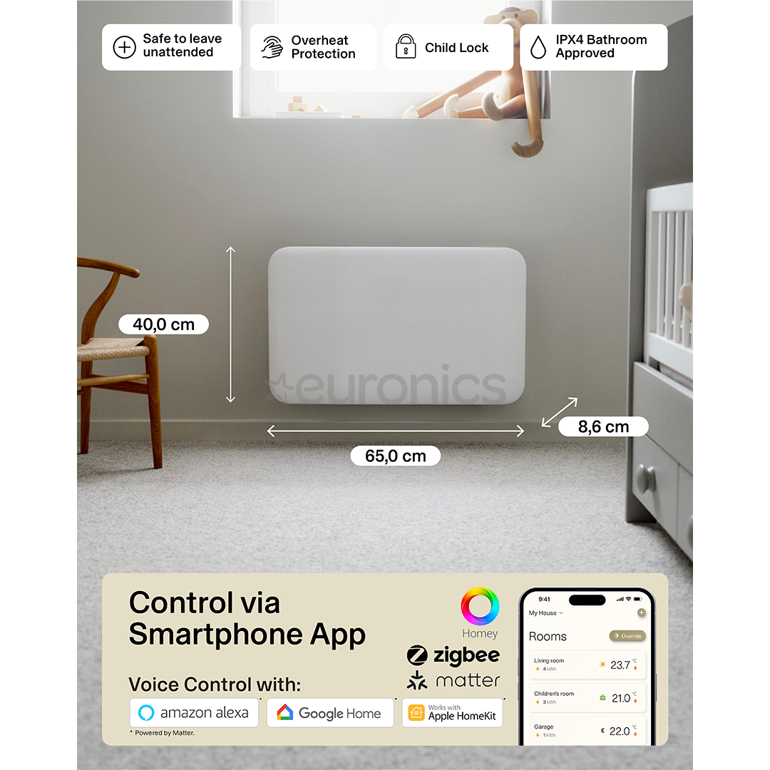 Mill Gen 4, Wi-Fi, 700 Вт, белый - Электрический радиатор