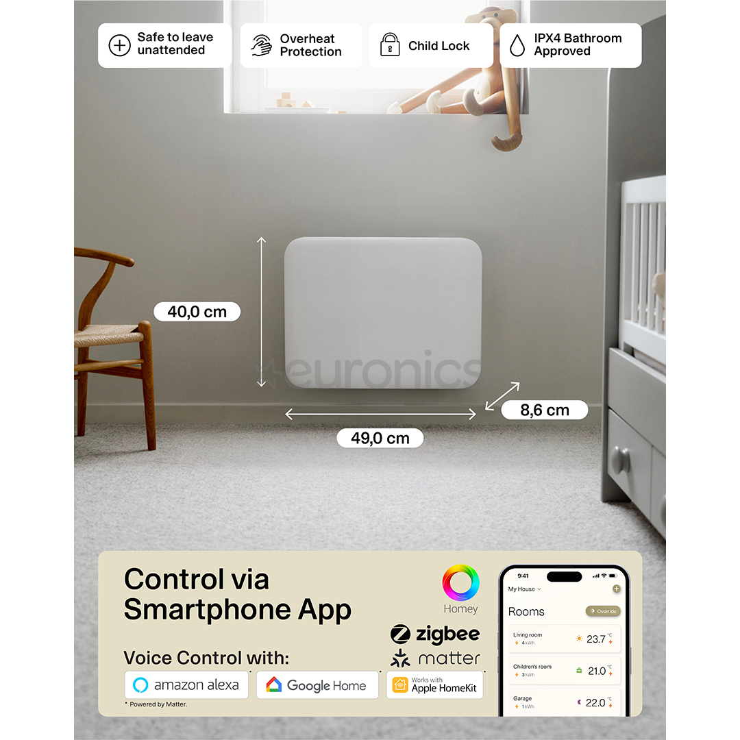 Mill Gen 4, Wi-Fi, 400 Вт, белый - Электрический радиатор