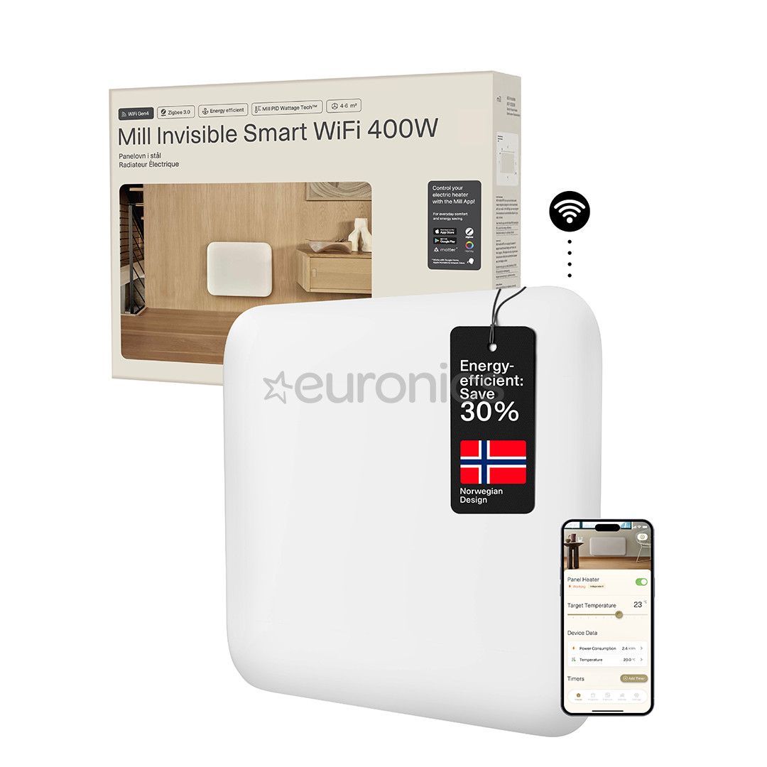 Mill Gen 4, Wi-Fi, 400 W, white - Electric radiator