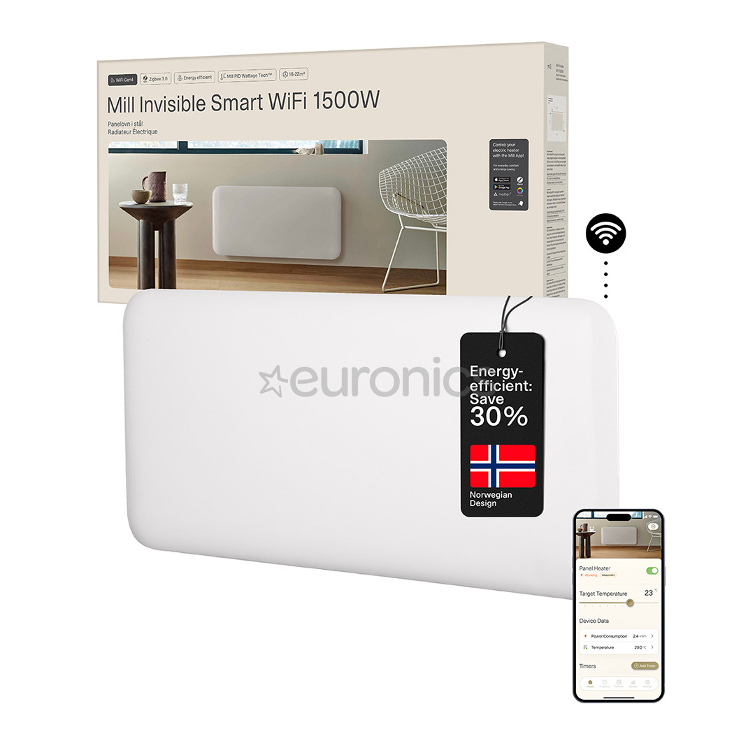 Mill Gen 4, Wi-Fi, 1500 W, valge - Elektriradiaator