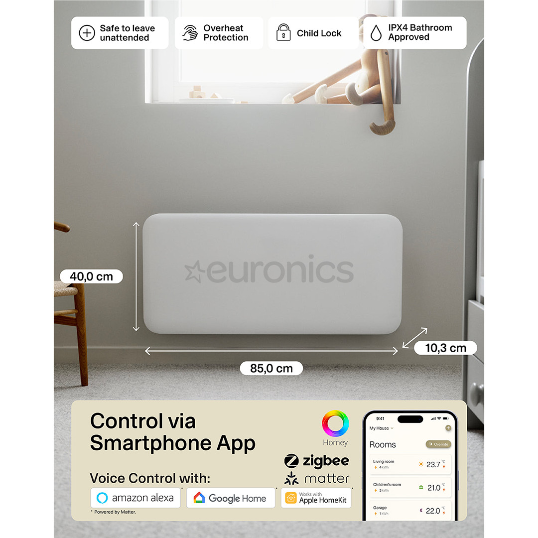 Mill Gen 4, Wi-Fi, 1500 W, valge - Elektriradiaator