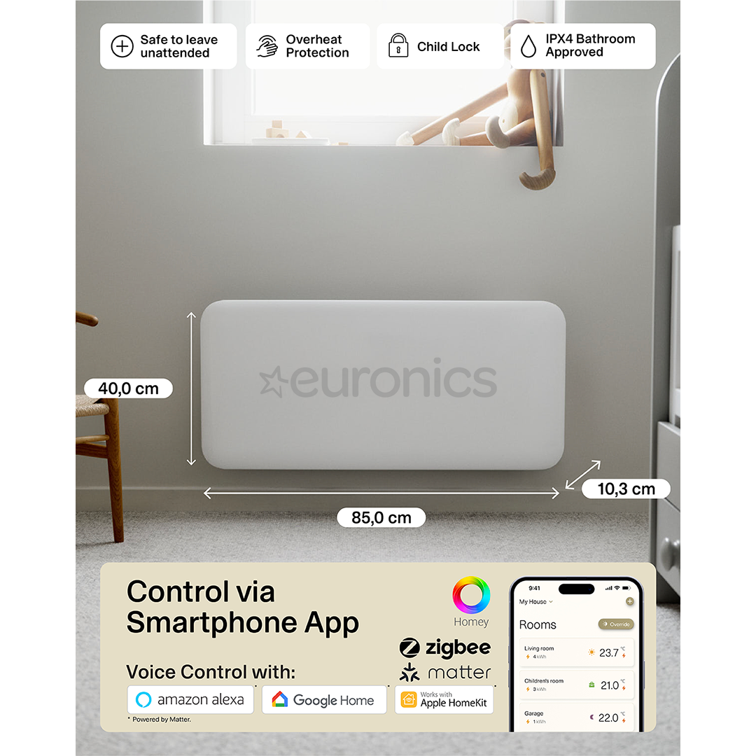 Mill Gen 4, Wi-Fi, 1500 Вт, белый - Электрический радиатор