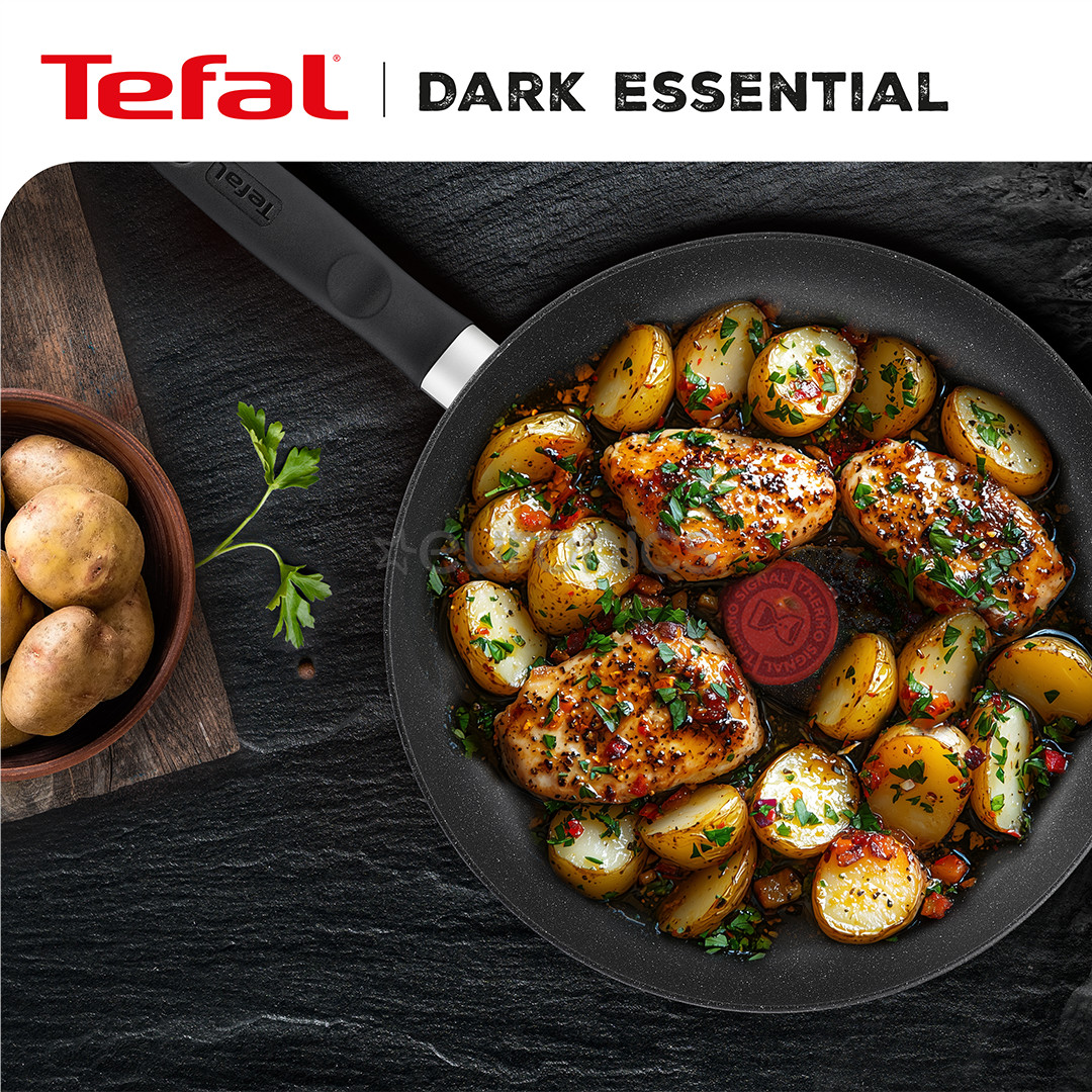 Tefal Dark Essential, 24/28 cm, must - Pannide komplekt