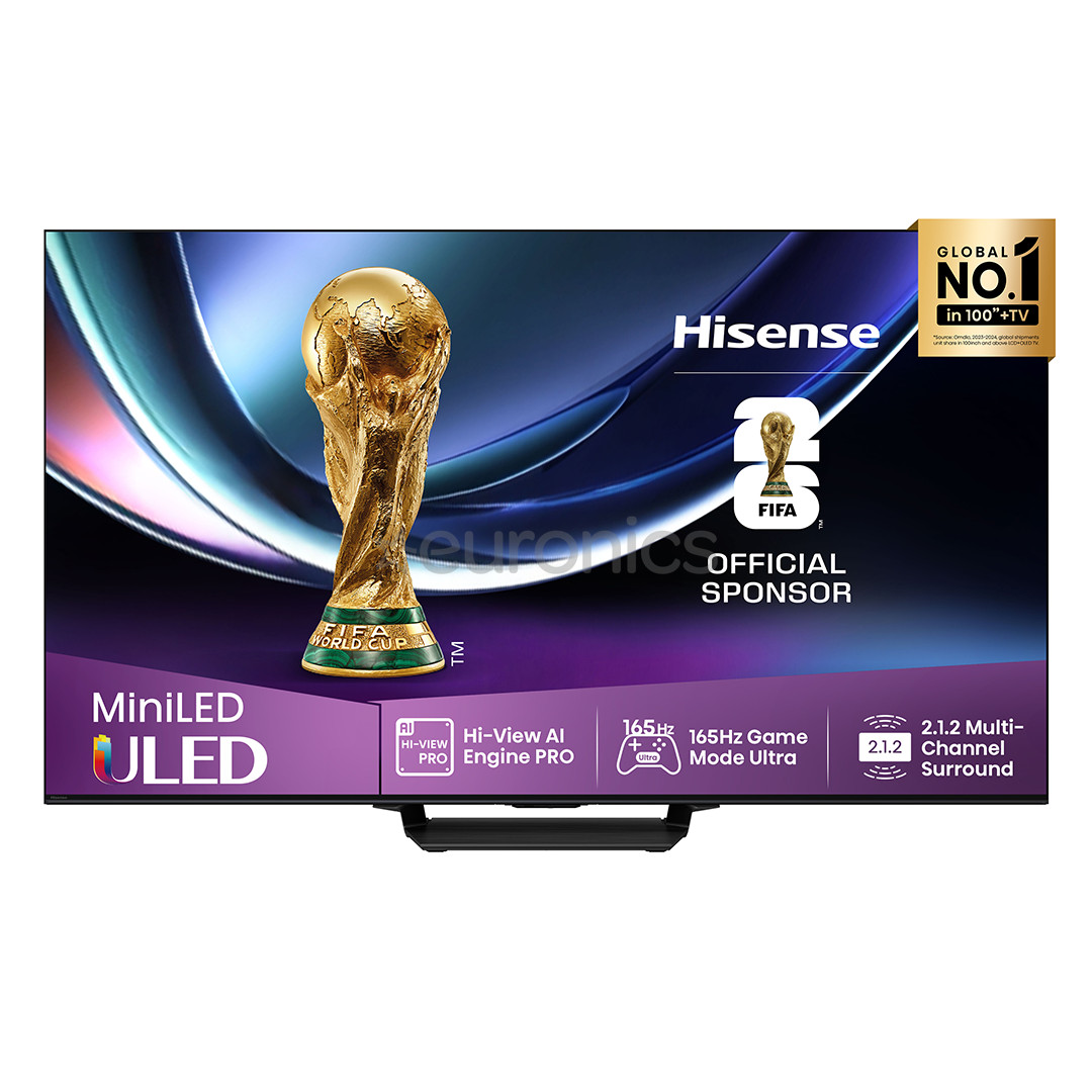Hisense U7Q PRO, 85'', 4K UHD, ULED, Mini LED, black - TV