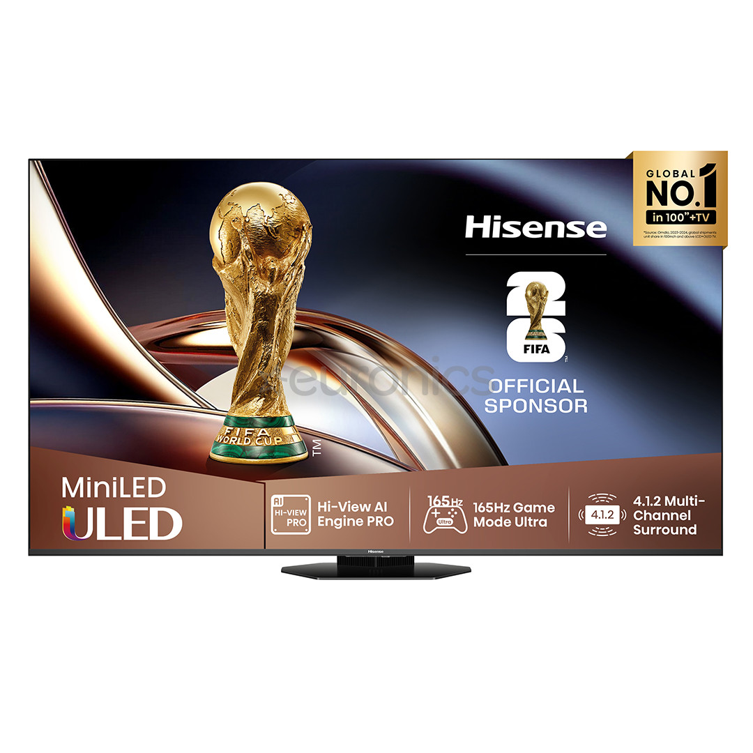 Hisense U8Q, 85'', 4K UHD, ULED, Mini LED, black - TV