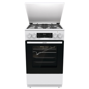 Gorenje, 70 л, ширина 50 см, белый - Газовая плита с электрической духовкой GKS5C72WF