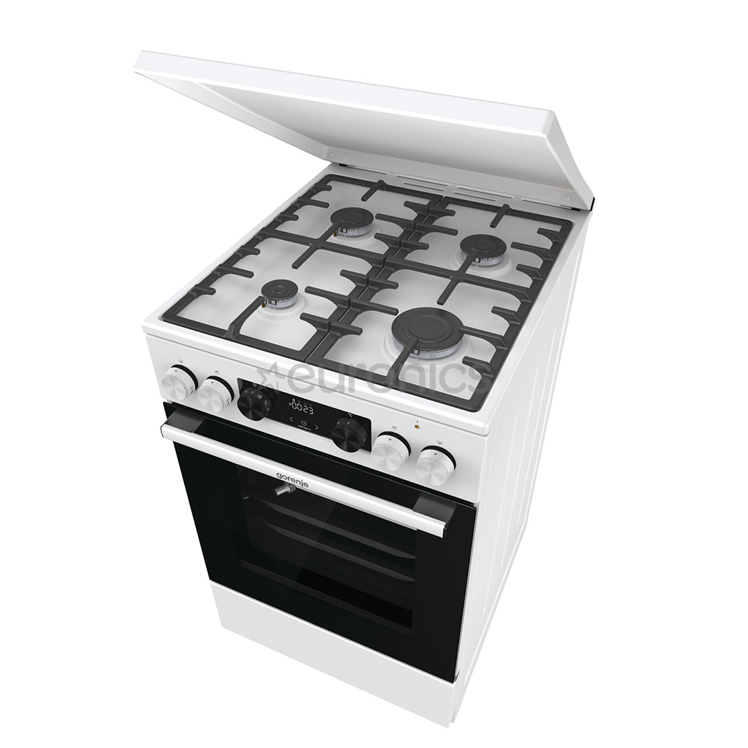 Gorenje, 70 L, width 50 cm, white - Gas cooker with electric oven