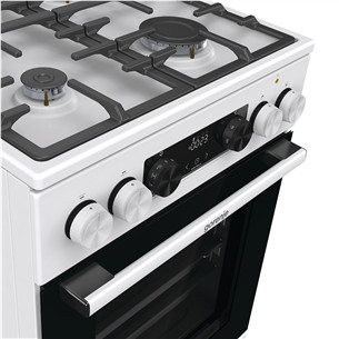 Gorenje, 70 L, width 50 cm, white - Gas cooker with electric oven