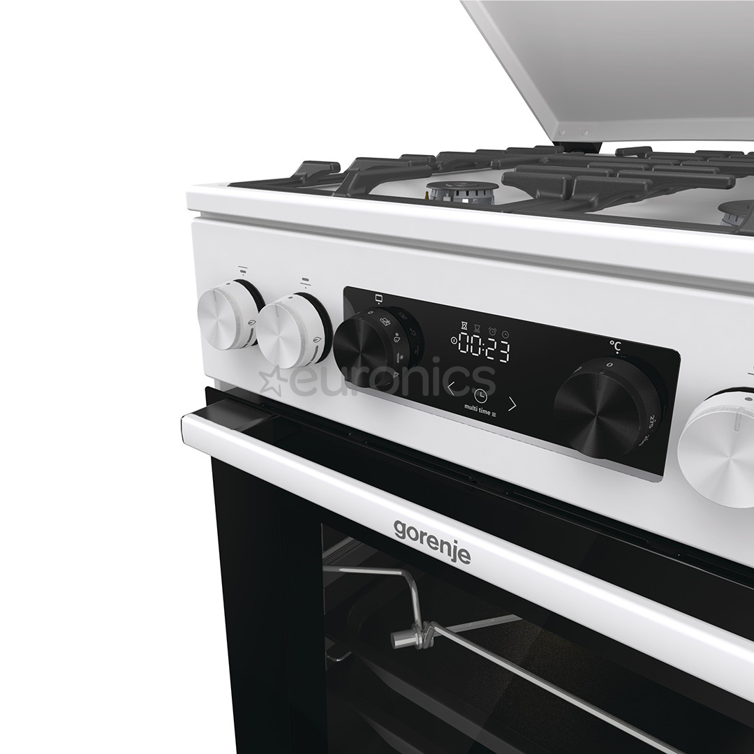 Gorenje, 70 L, width 50 cm, white - Gas cooker with electric oven