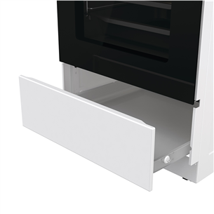 Gorenje, 70 L, laius 50 cm, valge - Gaasipliit elektriahjuga