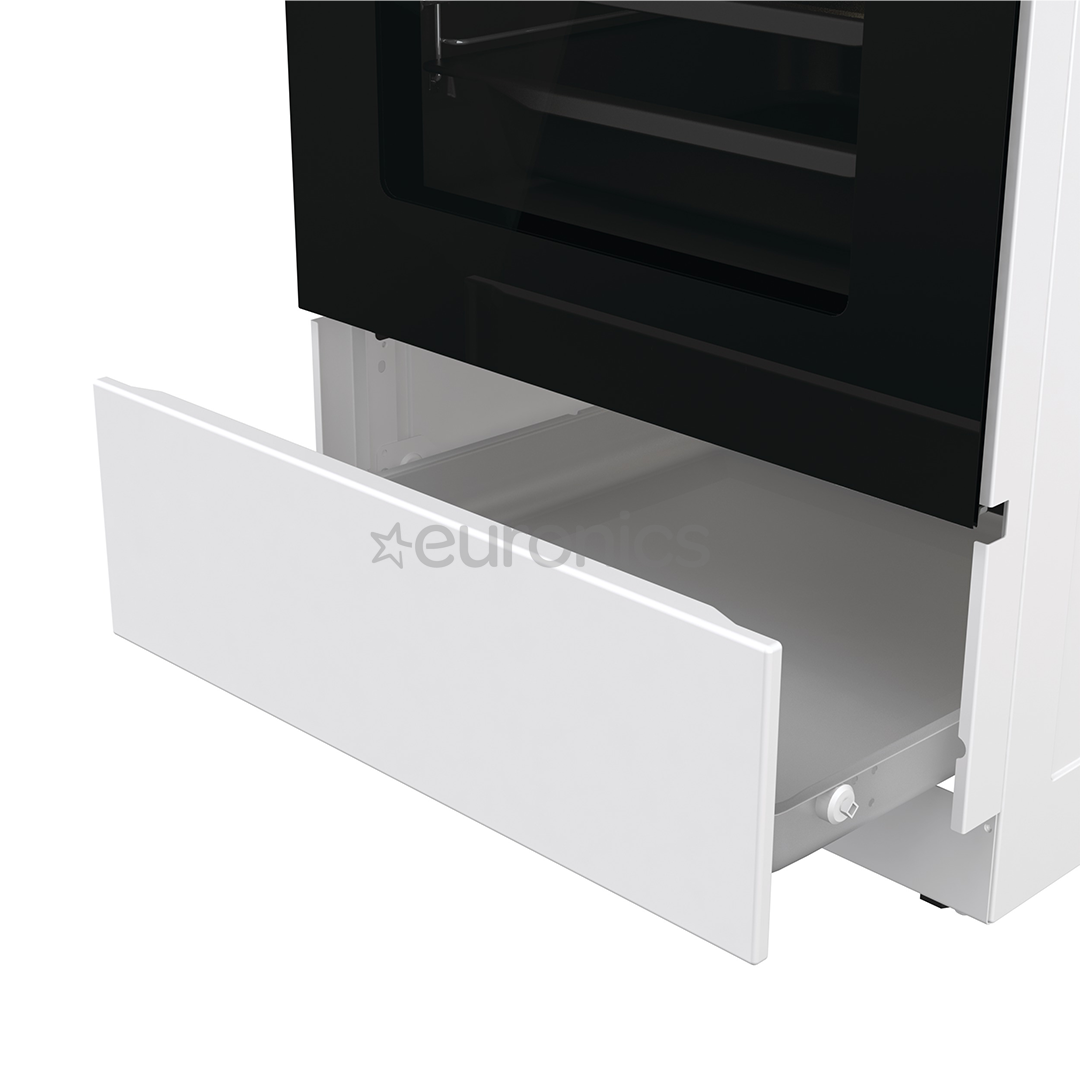 Gorenje, 70 L, laius 50 cm, valge - Gaasipliit elektriahjuga