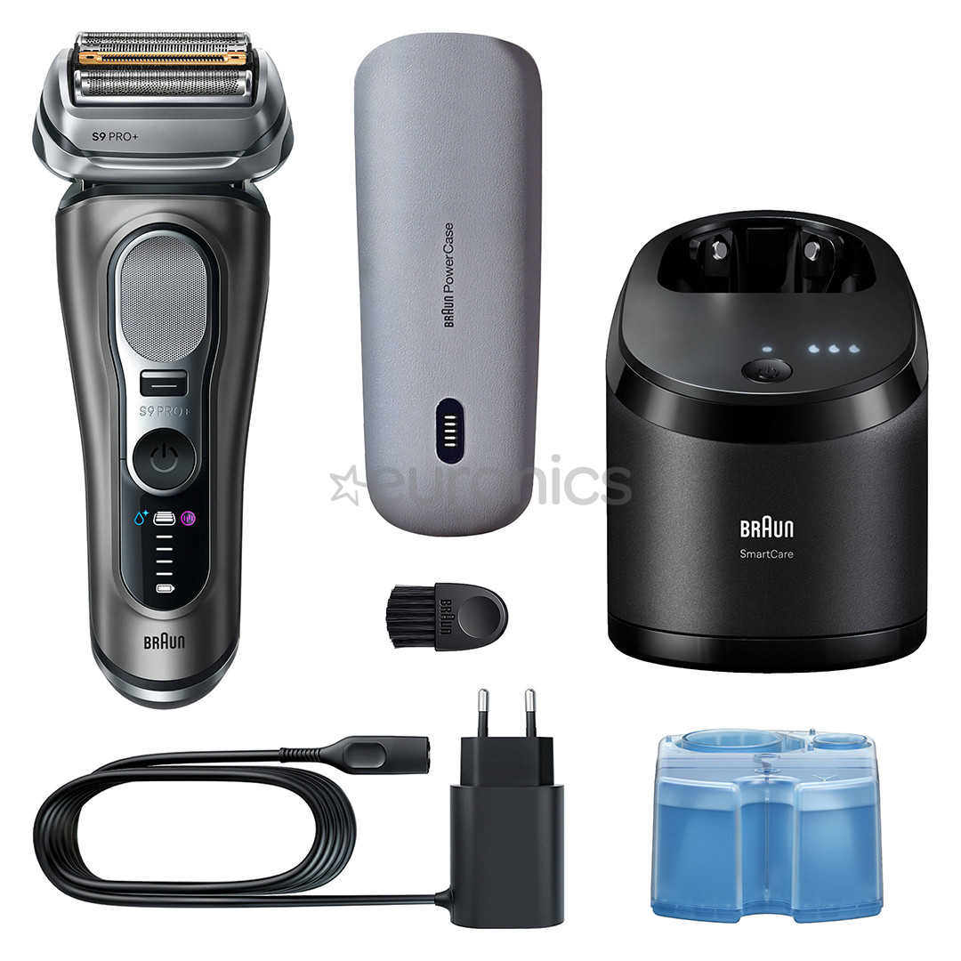 Braun Series 9 Pro+ Wet & Dry, 6-ühes SmartCare keskus ja PowerCase reisikarp, tumehall - Pardel