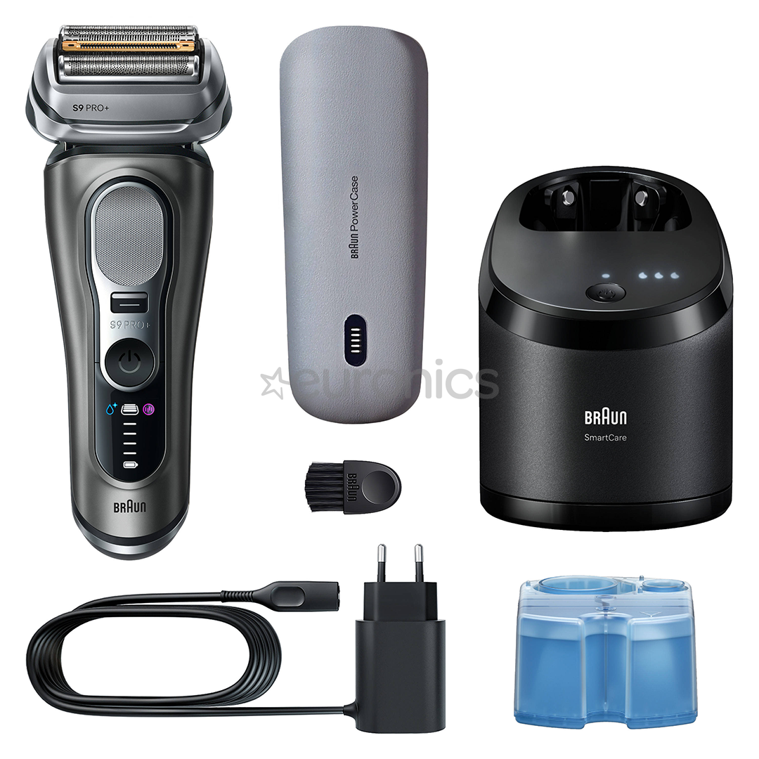 Braun Series 9 Pro+ Wet & Dry, станция SmartCare 6 в 1 и дорожный футляр PowerCase, темно-серый - Бритва