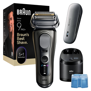 Braun Series 9 Pro+ Wet & Dry, станция SmartCare 6 в 1 и дорожный футляр PowerCase, темно-серый - Бритва