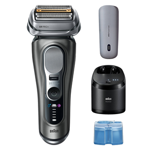 Braun Series 9 Pro+ Wet & Dry, станция SmartCare 6 в 1 и дорожный футляр PowerCase, темно-серый - Бритва