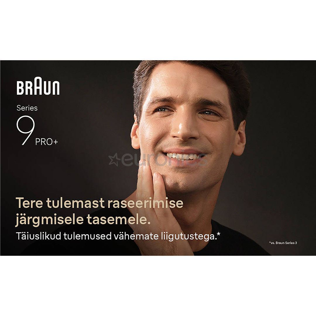 Braun Series 9 Pro+ Wet & Dry, 6-ühes SmartCare keskus ja PowerCase reisikarp, tumehall - Pardel