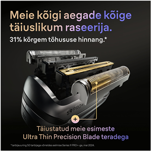 Braun Series 9 Pro+ Wet & Dry, станция SmartCare 6 в 1 и дорожный футляр PowerCase, темно-серый - Бритва