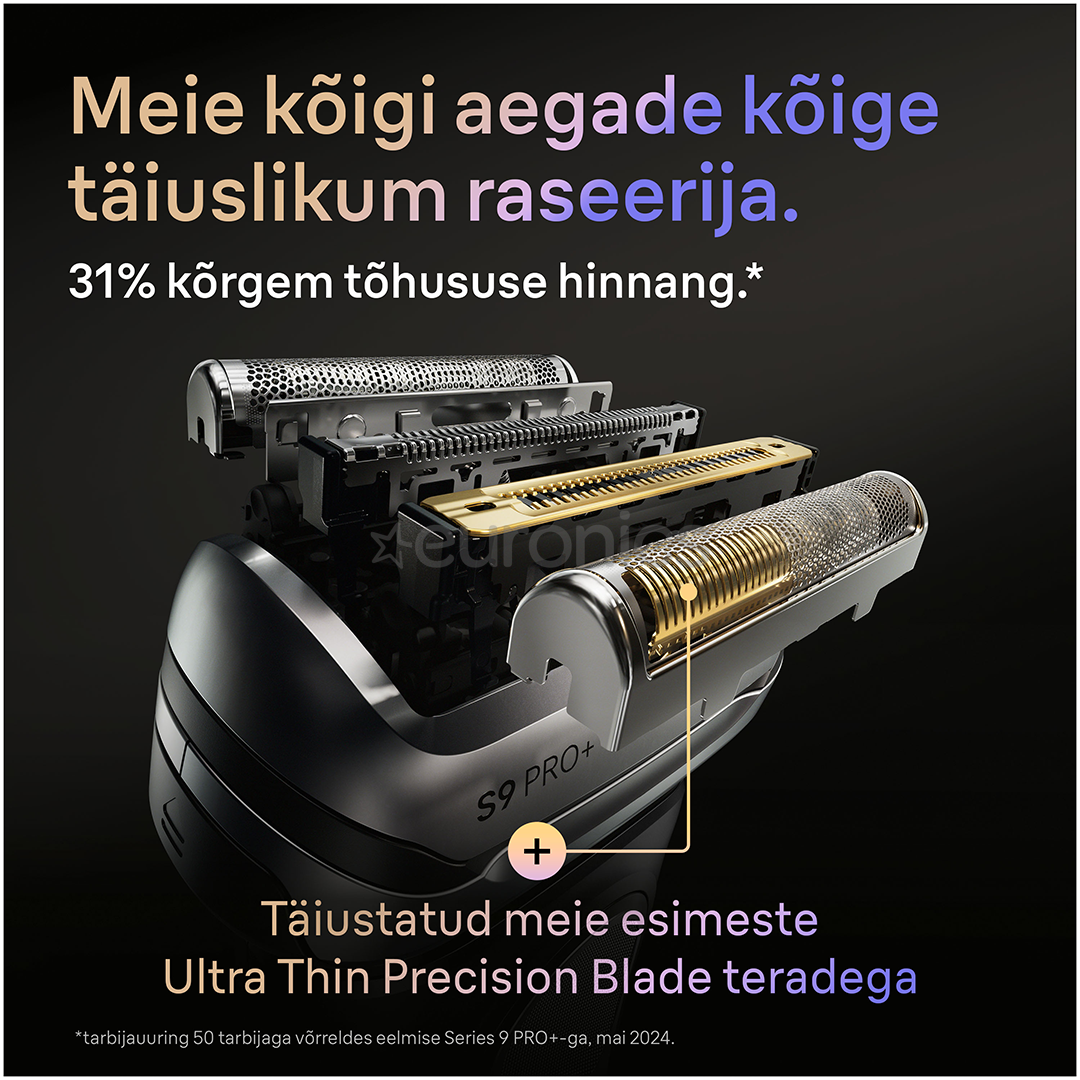 Braun Series 9 Pro+ Wet & Dry, станция SmartCare 6 в 1 и дорожный футляр PowerCase, темно-серый - Бритва