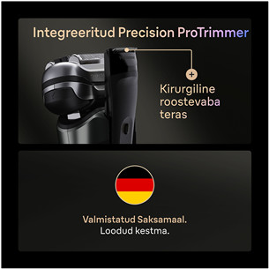 Braun Series 9 Pro+ Wet & Dry, 6-ühes SmartCare keskus ja PowerCase reisikarp, tumehall - Pardel