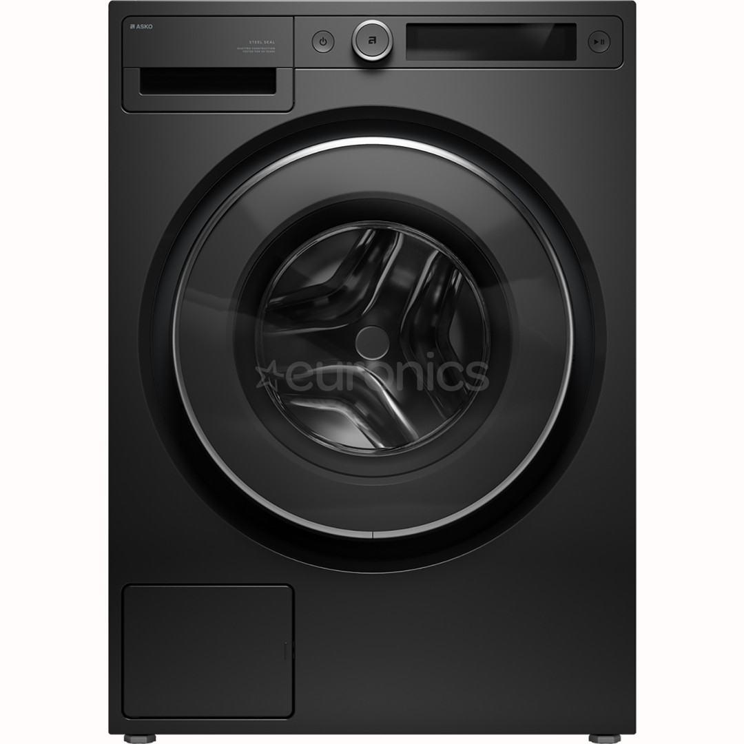 Asko Steel Seal, 9 kg, depth 57.2 cm, 1600 rpm, black - Front load washing machine
