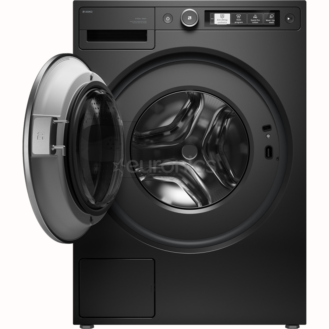 Asko Steel Seal, 9 kg, depth 57.2 cm, 1600 rpm, black - Front load washing machine