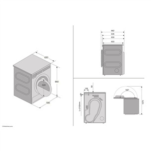 Asko, 9 kg, depth 63 cm - Clothes dryer