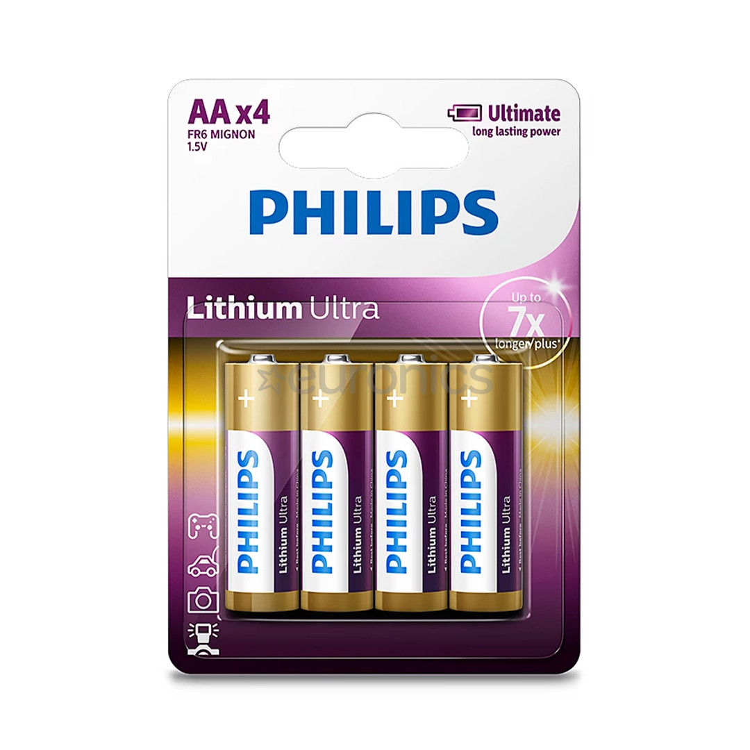 Philips Lithium Ultra, AA, 4 pc - Batteries