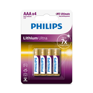 Philips Lithium Ultra, AAA, 4 tk - Patarei FR03LB4A/10